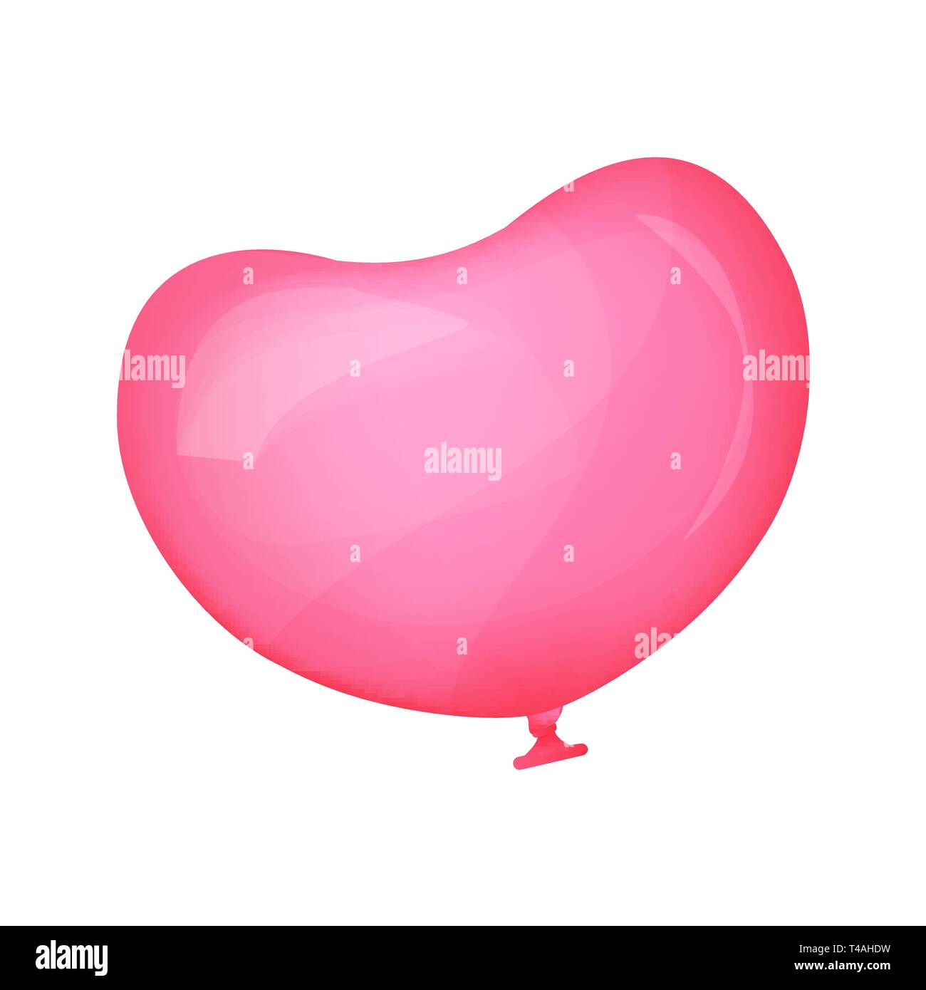 Pink balloon in the shape of a heart. Valentines day. Vector ...