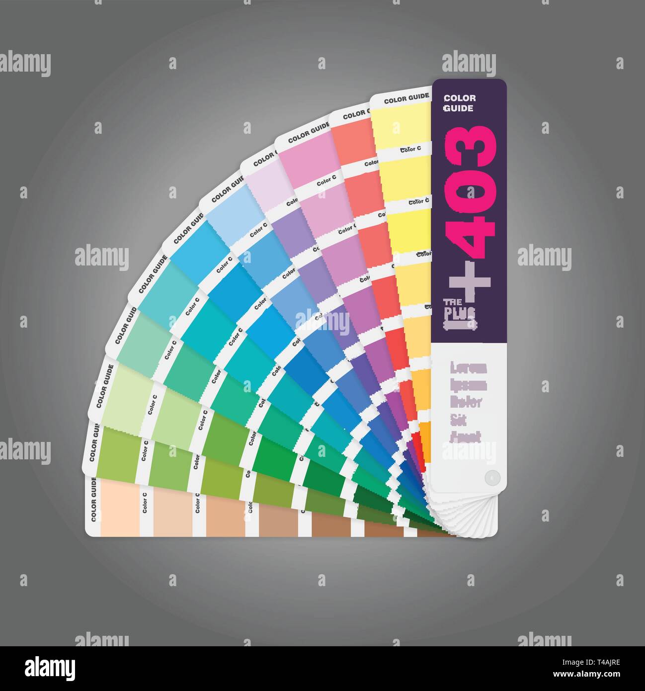 Illustration of color palette guide for offset print and guide book for ...