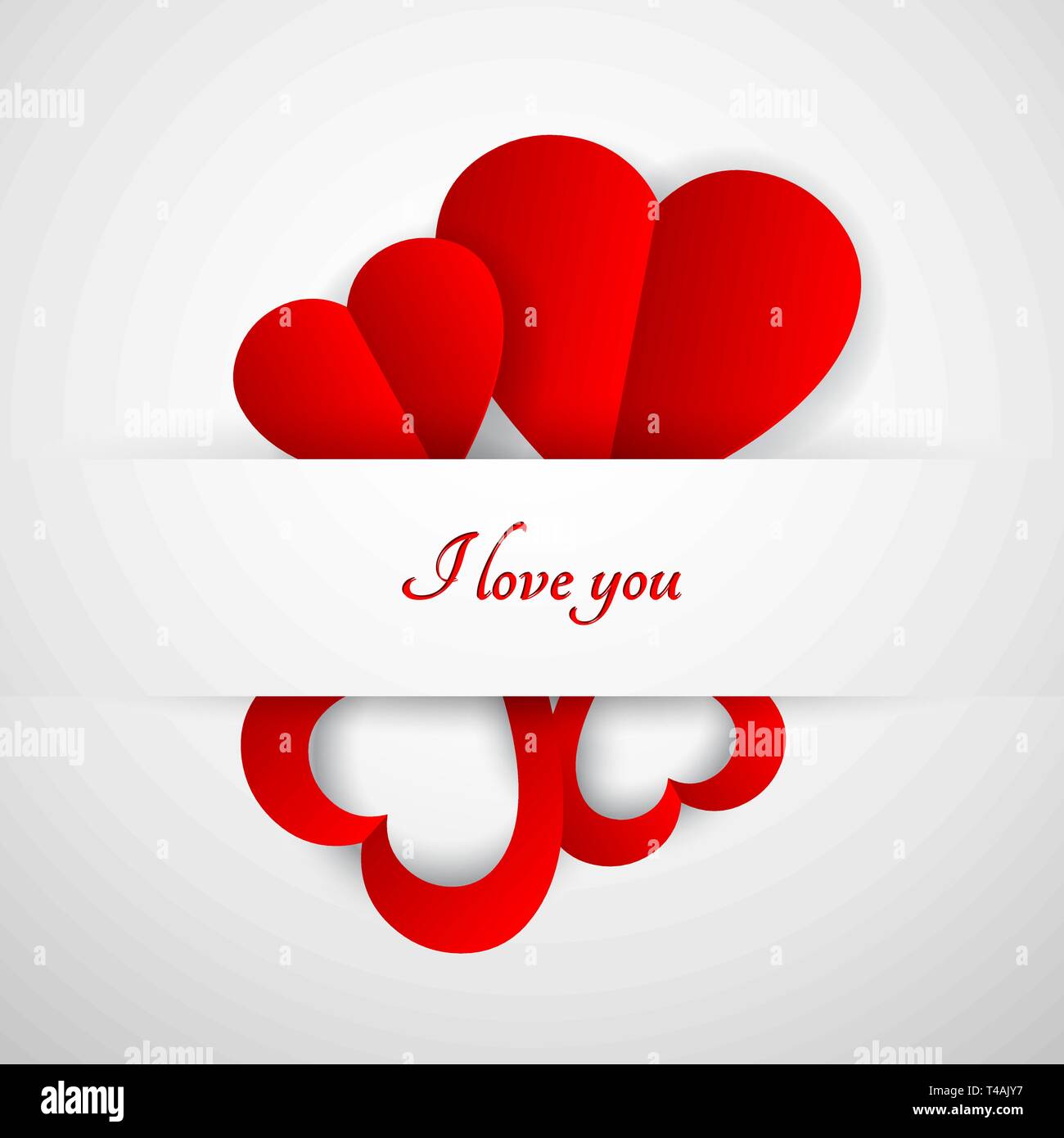 Red handmade paper hearts Stock Vector Images - Alamy