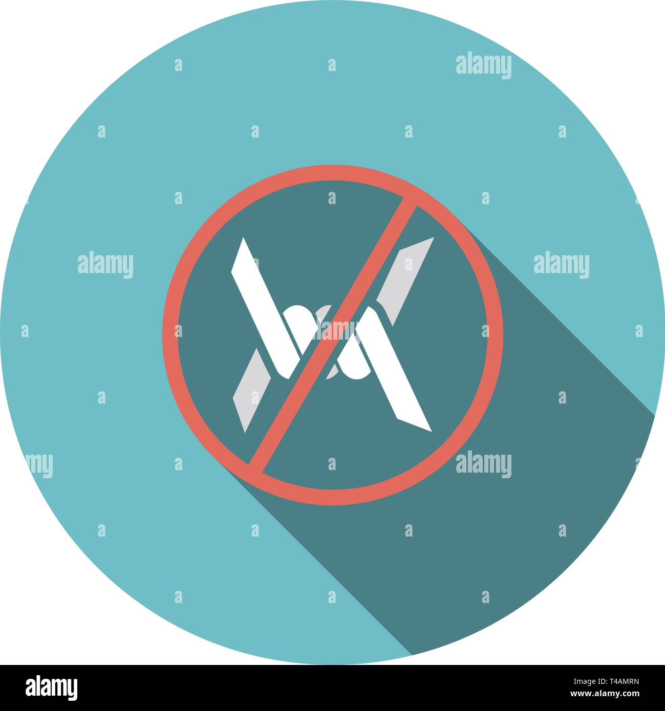 Barbed wire icon. Flat Design Circle With Long Shadow. Vector ...