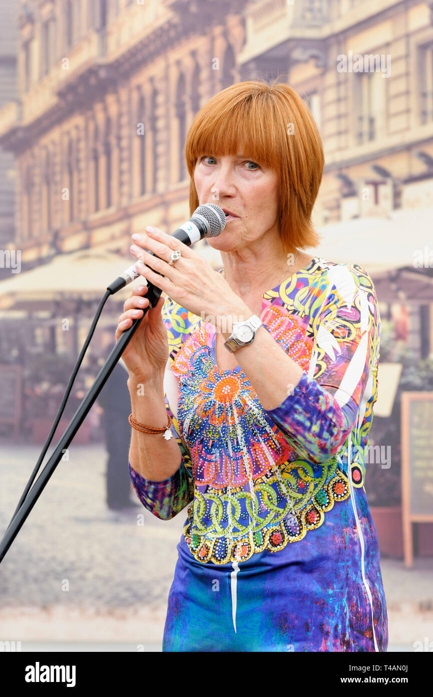 Kiki Dee performing at Cornbury Festival, UK. July 4, 2014 Stock Photo
