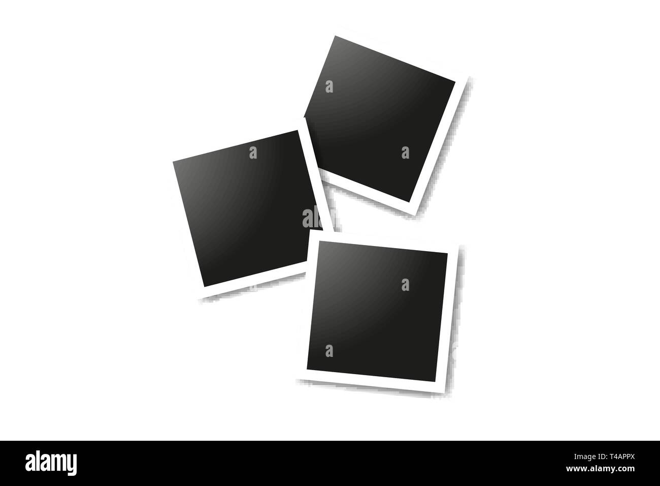 Set of realistic square frames, Vector Photo frame mockup design