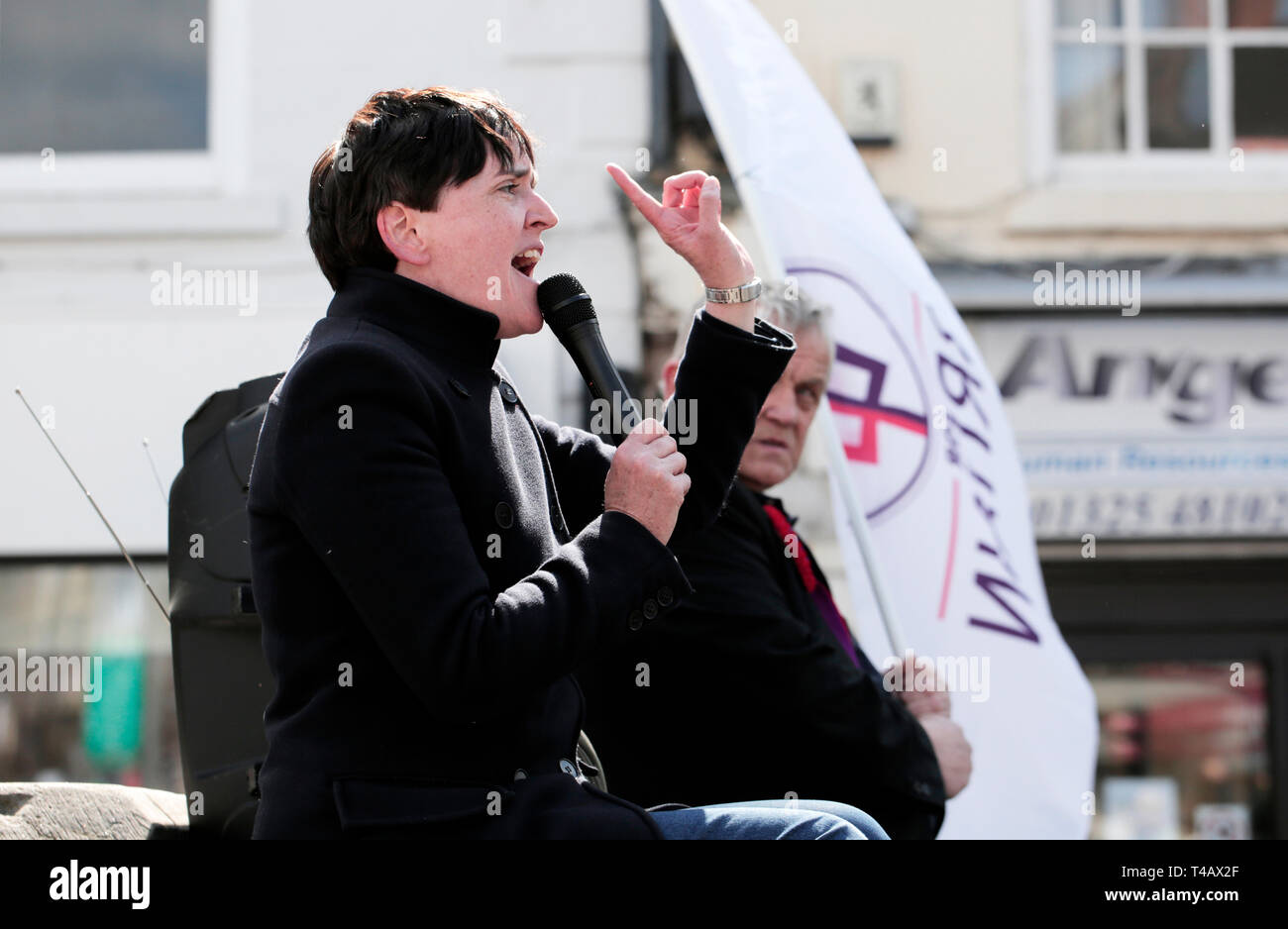 For Britain leader Anne Marie Waters campaigns at a rally in Darlington, County Durham, UK. Stock Photo