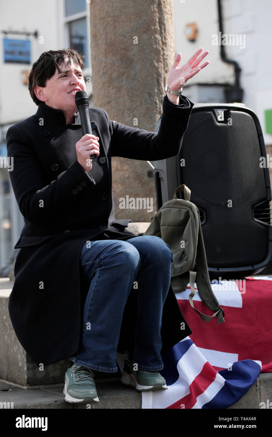For Britain leader Anne Marie Waters campaigns at a rally in Darlington, County Durham, UK. Stock Photo