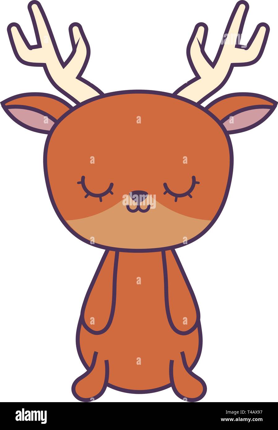cute reindeer animal isolated icon vector illustration design Stock ...