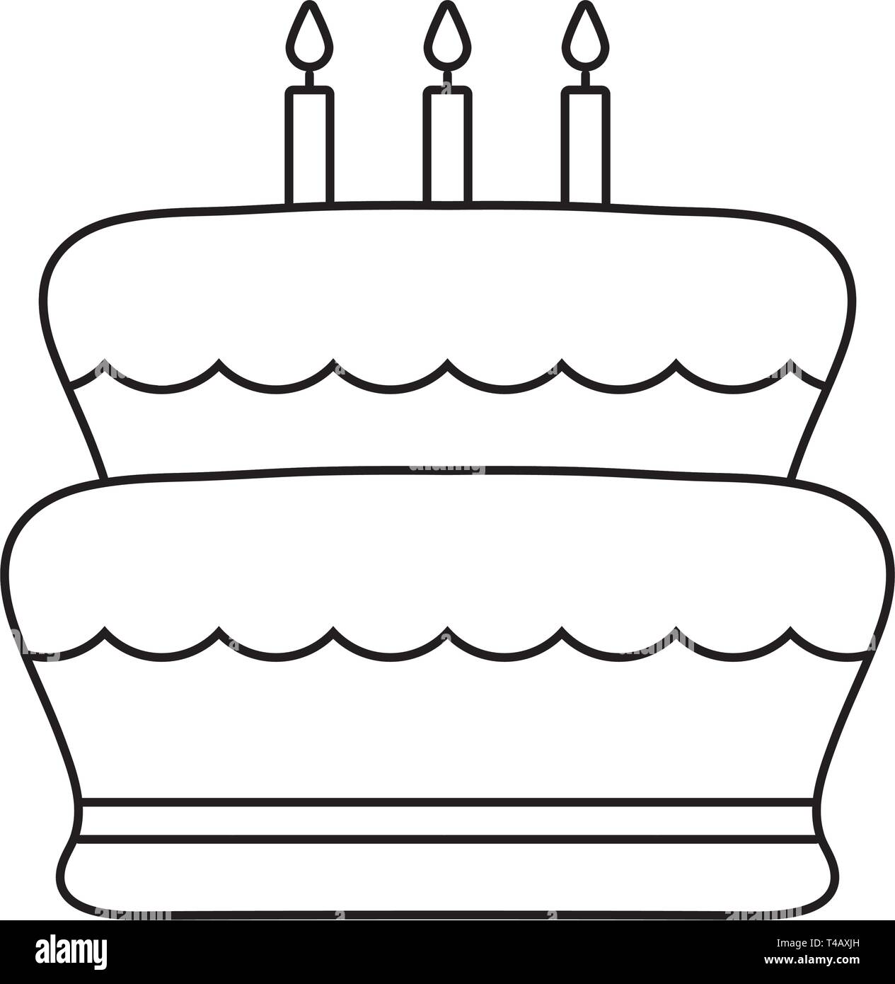 sweet cake of birthday isolated icon vector illustration design Stock ...