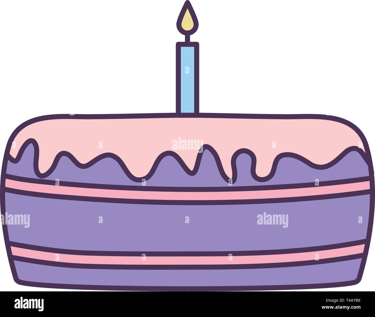 sweet cake of birthday isolated icon vector illustration design Stock ...