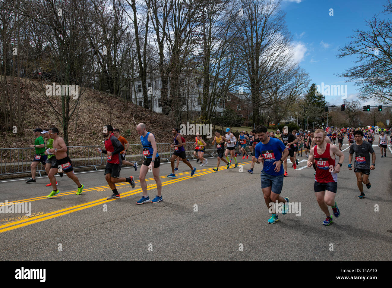 Runners at Heartbreak Hill during the Boston Marathon Stock Photo - Alamy