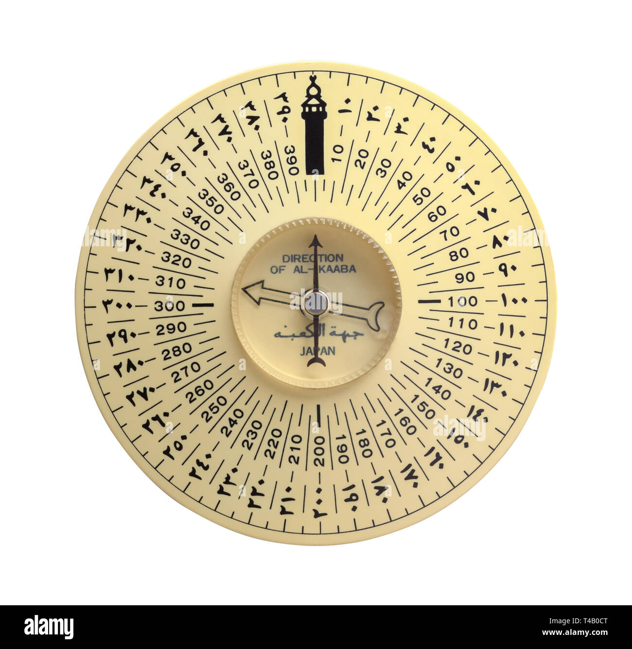 Al Kaaba Compass Isolated on White Background. Stock Photo