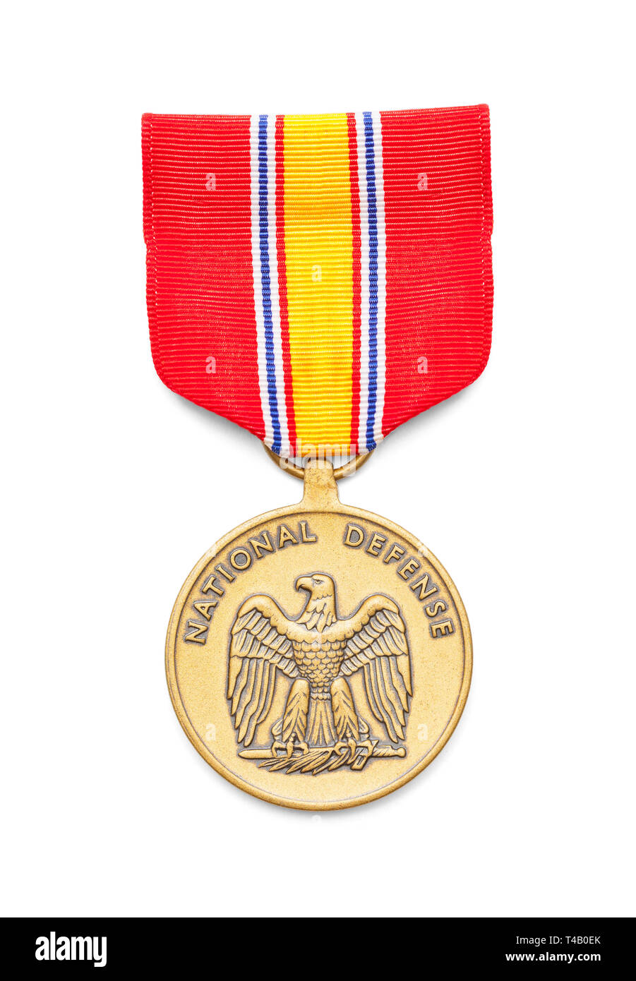 United States Air Force National Defense Medal Cut Out on White. Stock Photo
