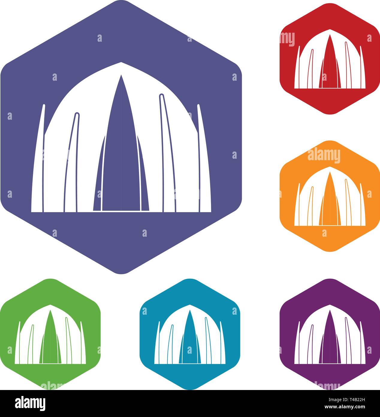 Human house icons vector hexahedron Stock Vector