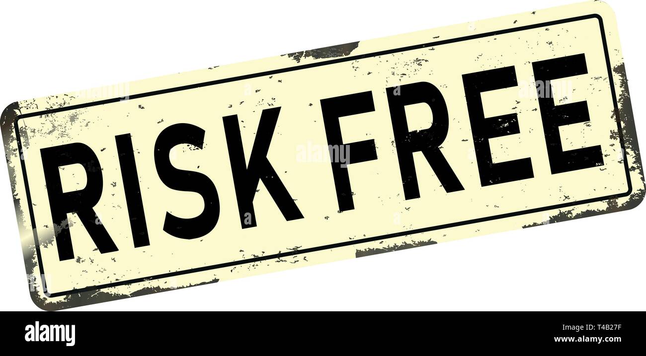 Antiques risk free vintage rusty metal sign, vector illustration Stock