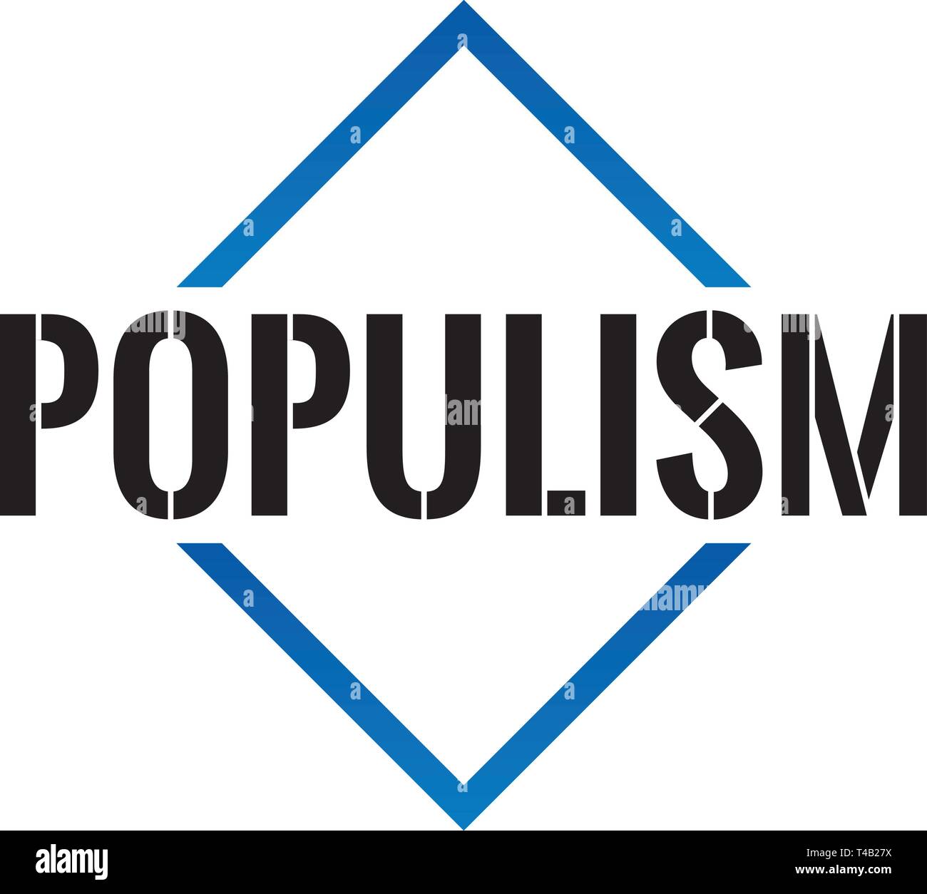 Triangle or pyramid populism line art vector icon Stock Vector