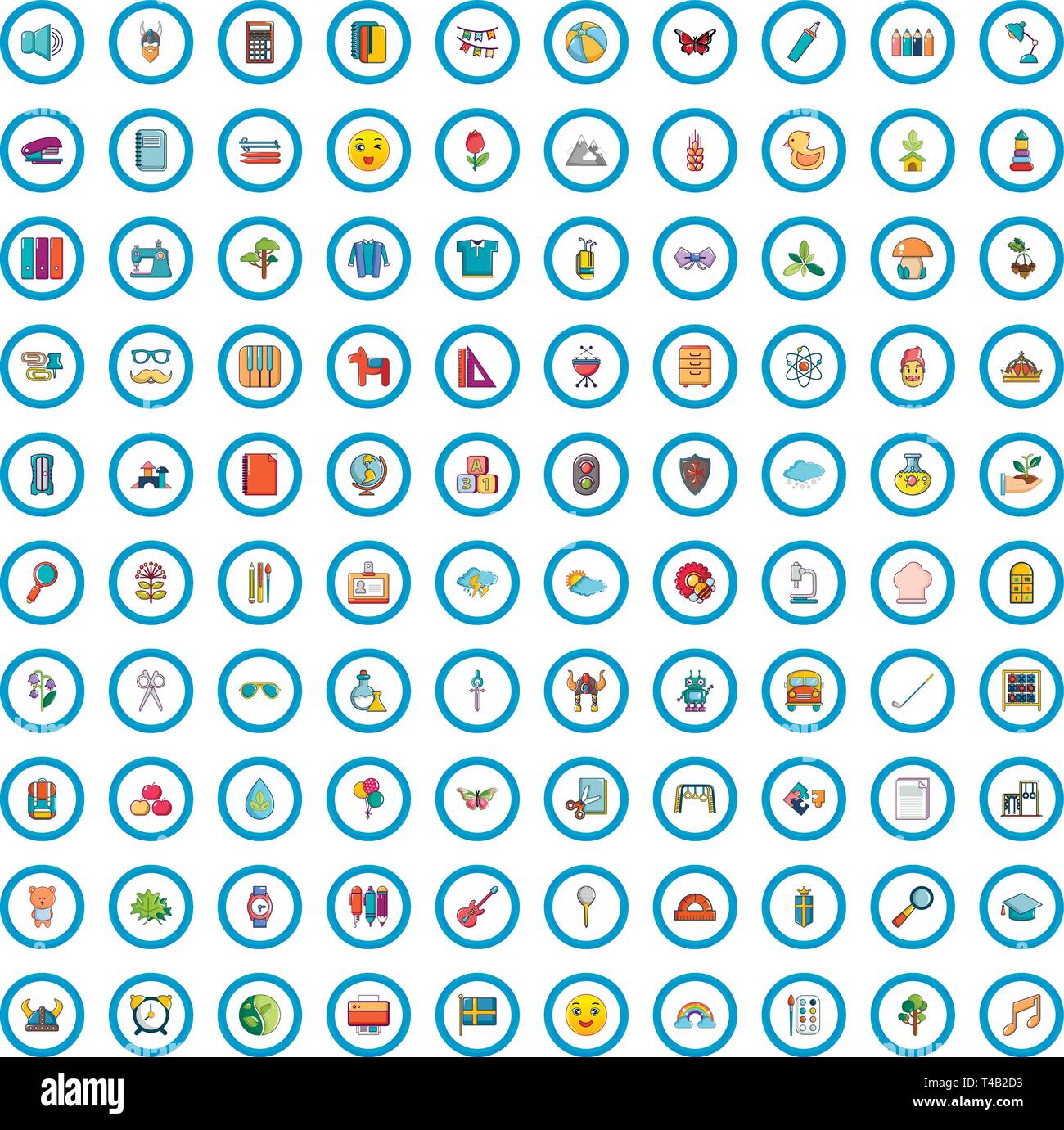 100 teaching icons set, cartoon style Stock Vector Image & Art - Alamy