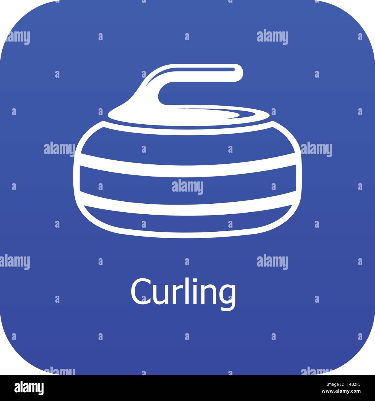 Curling icon blue vector Stock Vector Image & Art - Alamy