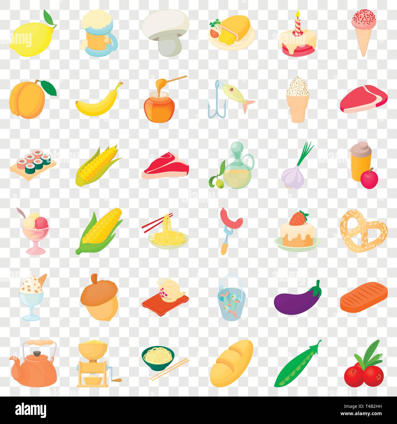 Morning breakfast icons set, cartoon style Stock Vector Image & Art - Alamy