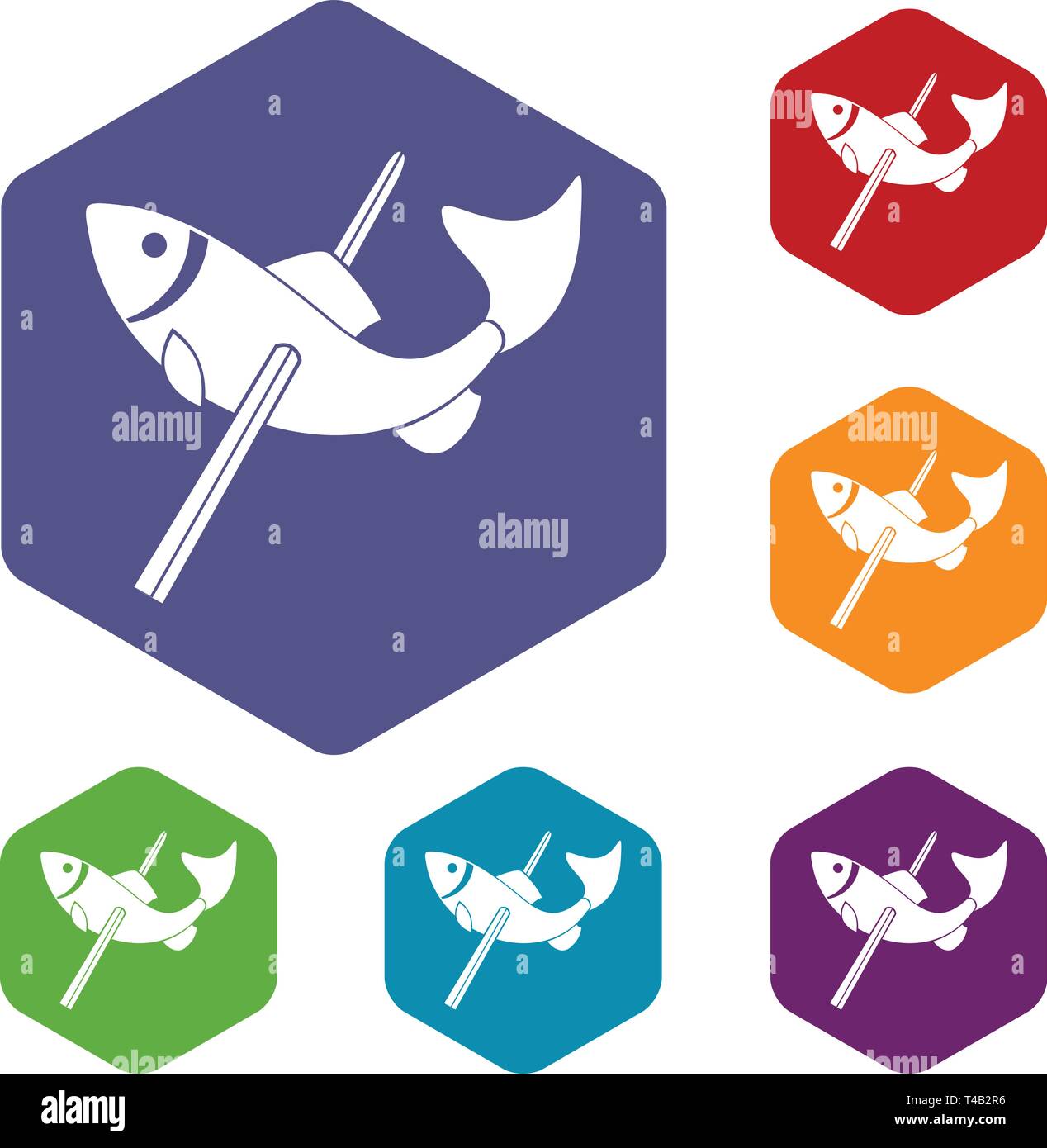 Fishing icons vector hexahedron Stock Vector