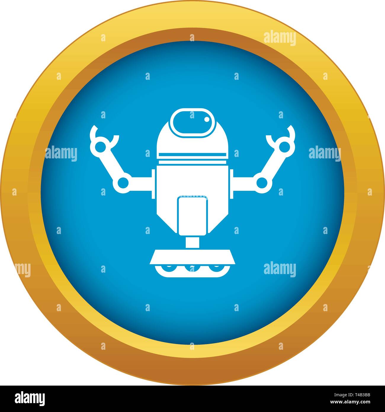Robot on wheels icon blue vector isolated Stock Vector Image & Art - Alamy