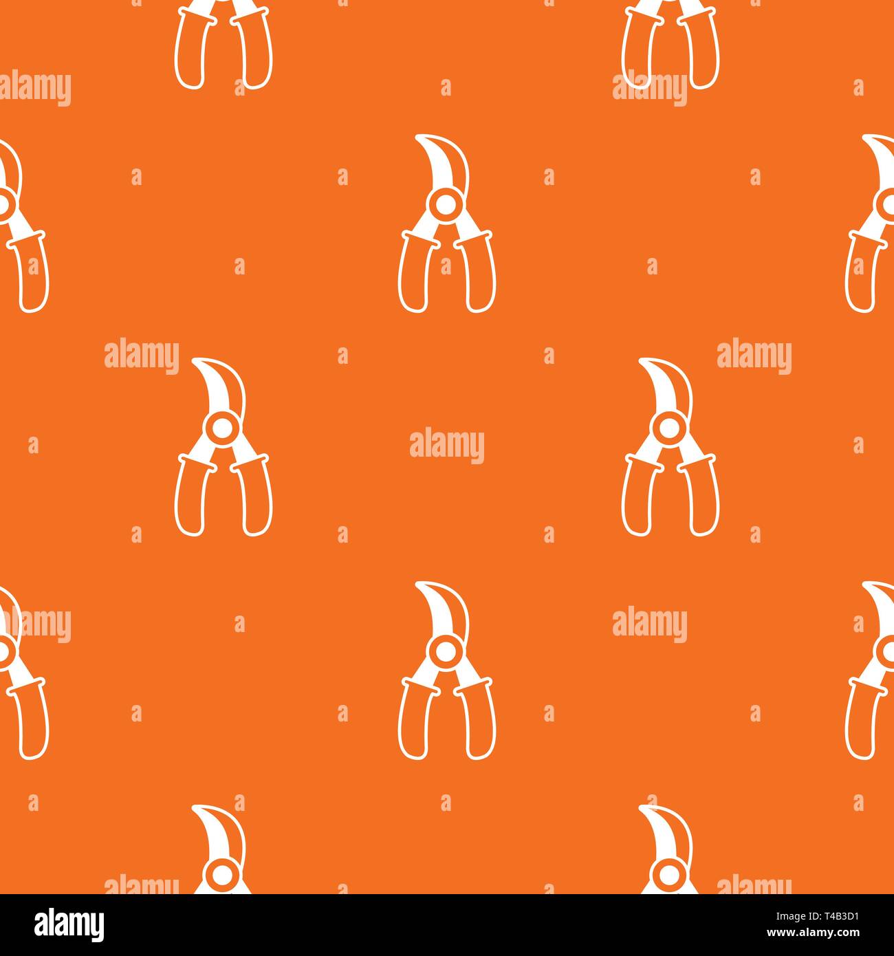 Grape scissors pattern vector orange Stock Vector