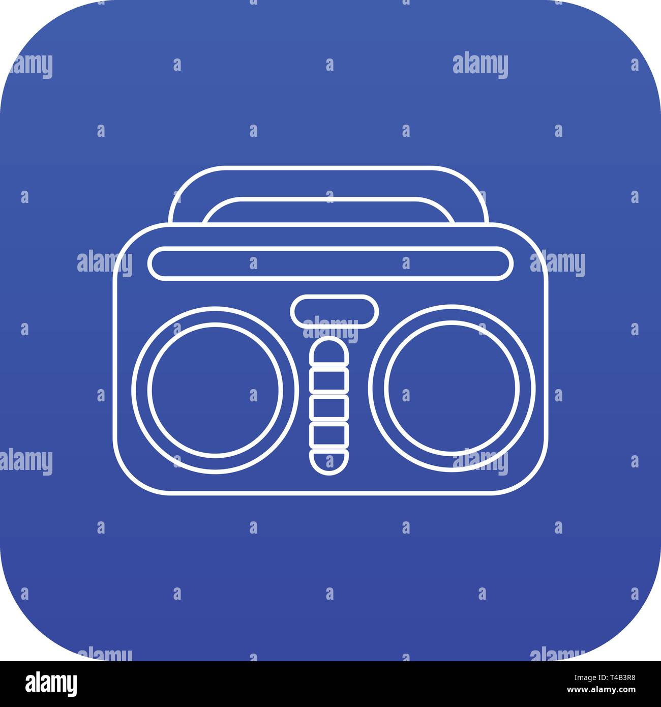 Vintage boombox icon blue vector Stock Vector Image & Art - Alamy