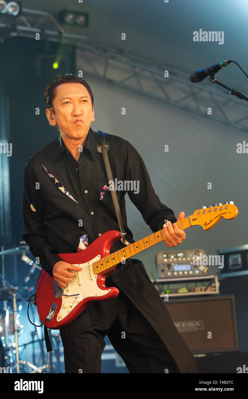 Tomoyasu Hotei performing at the Cornbury Festival, UK. July 6, 2014 Stock Photo