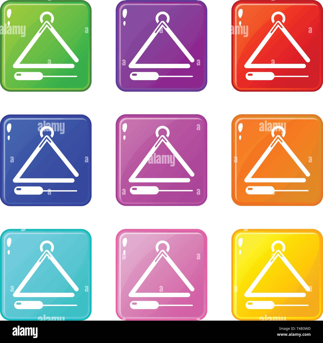 Musical triangle icons set 9 color collection Stock Vector Image & Art Alamy