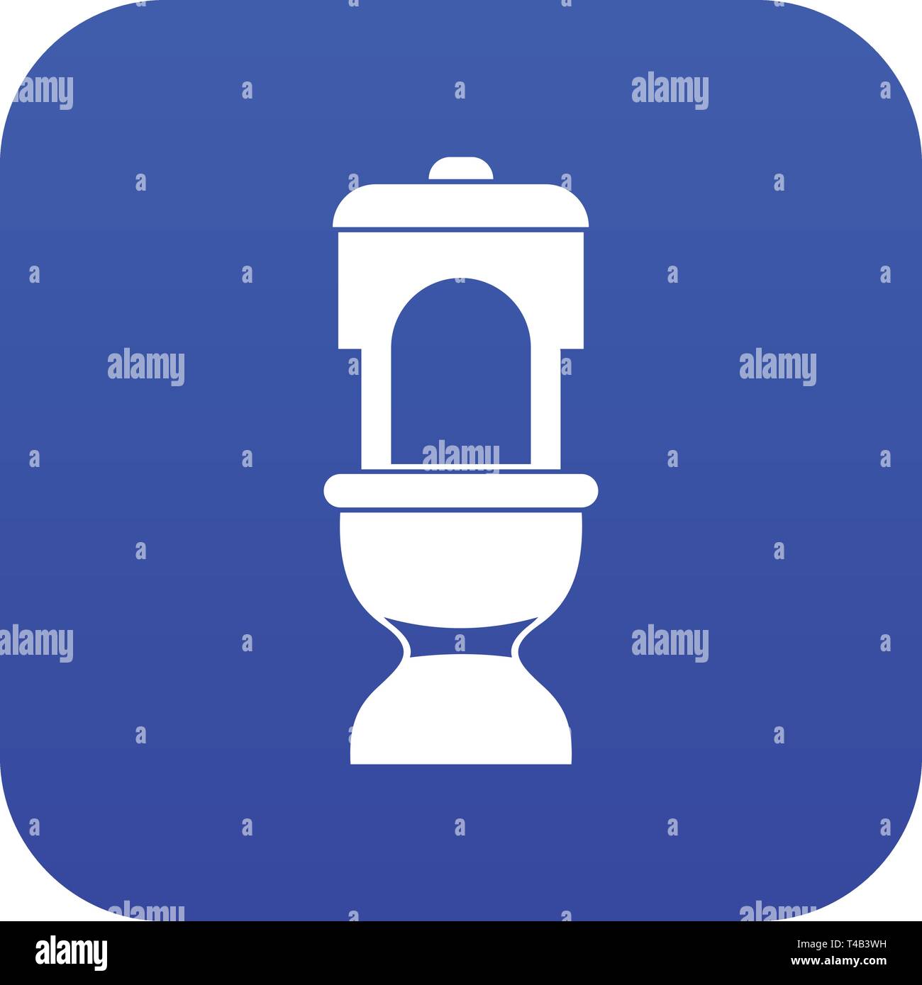 Toilet bowl icon digital blue Stock Vector