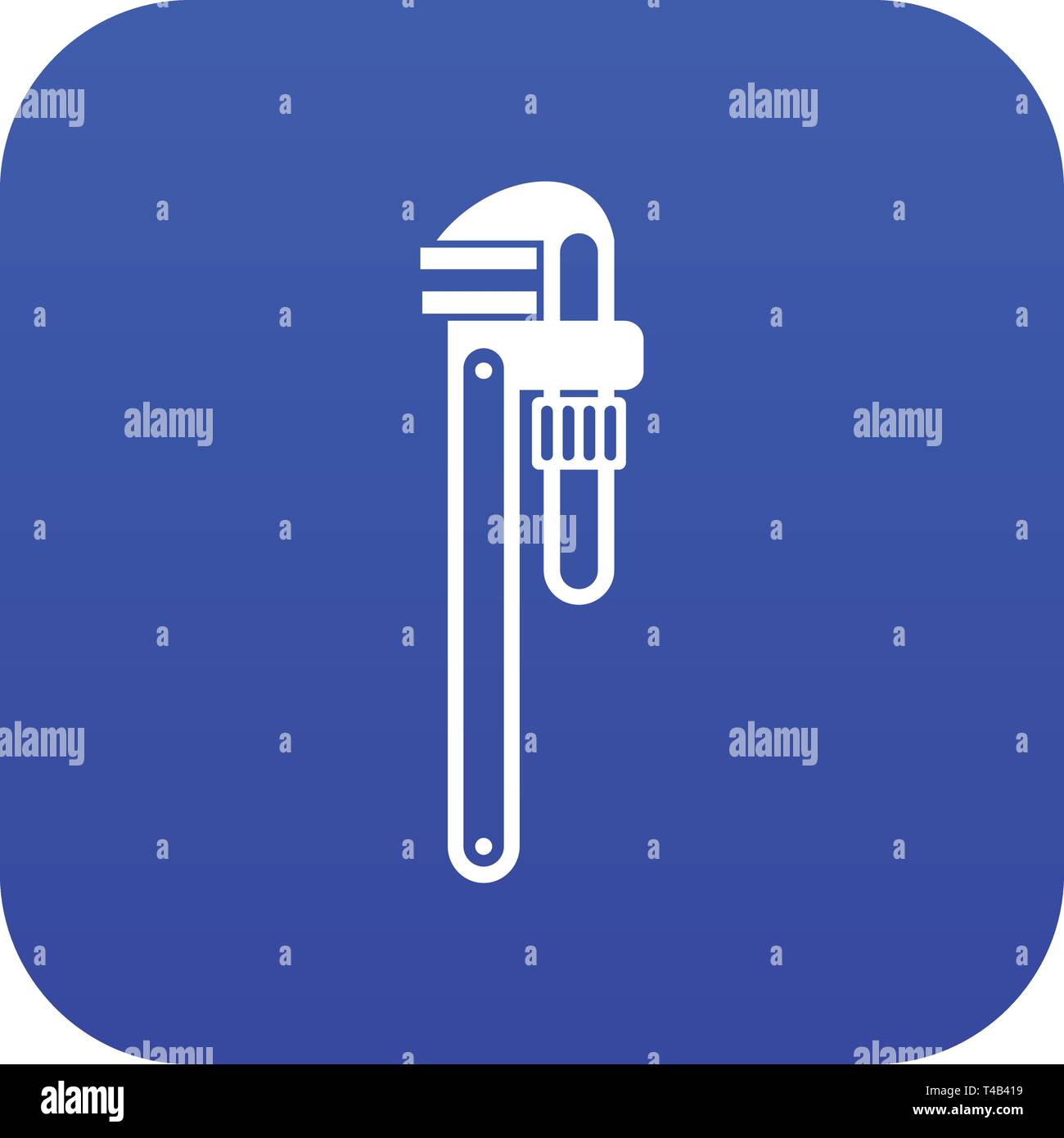 Pipe or monkey wrench icon digital blue Stock Vector