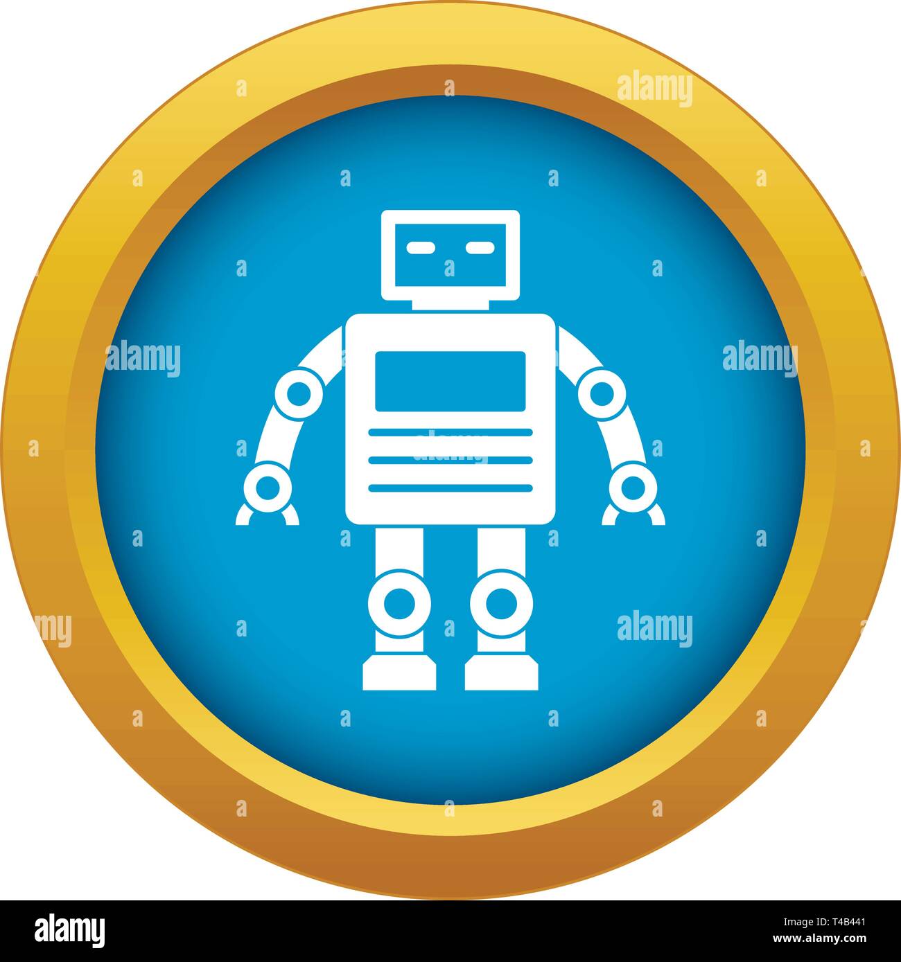 Robot icon blue vector isolated Stock Vector Image & Art - Alamy