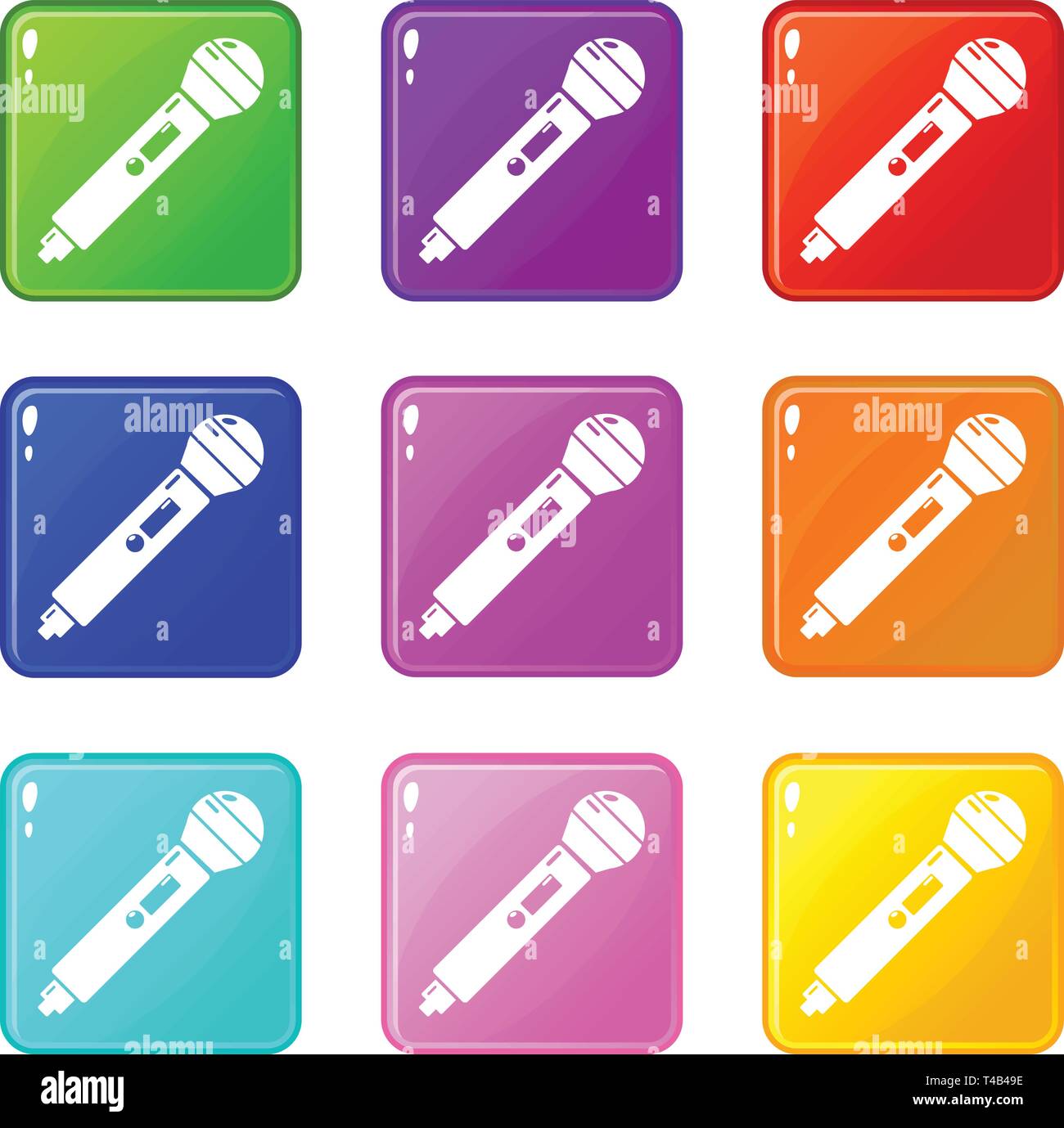 Microphone icons set 9 color collection Stock Vector Image & Art - Alamy
