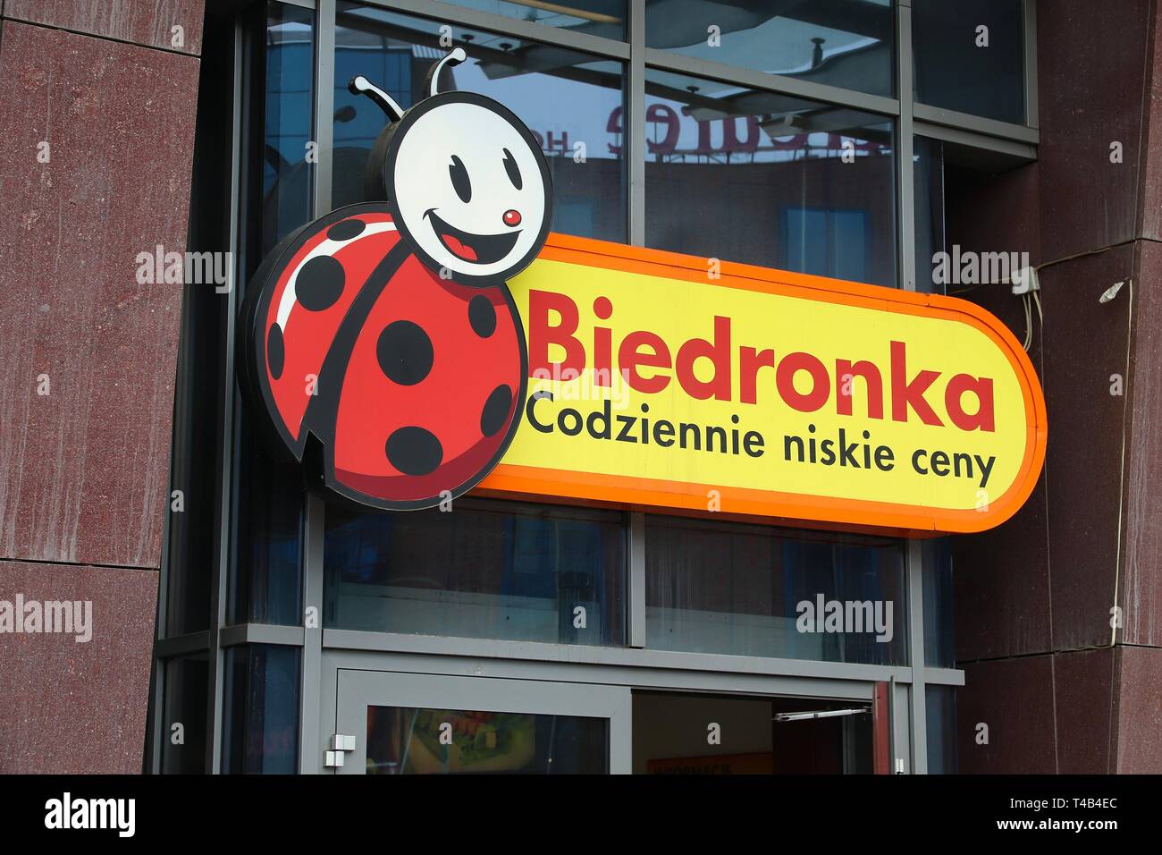 WROCLAW, POLAND - MAY 11, 2018: Biedronka supermarket sign in Wroclaw,  Poland. Biedronka is one of largest retail chains in Poland, with more than  2,7 Stock Photo - Alamy