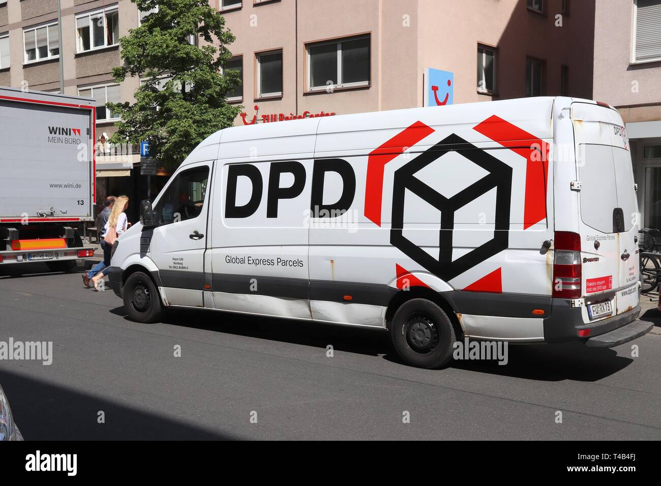 NUREMBERG, GERMANY - MAY 7, 2018: DPD courier delivery van in Germany.  DPDgroup delivers almost 5 million packages worldwide every day Stock Photo  - Alamy