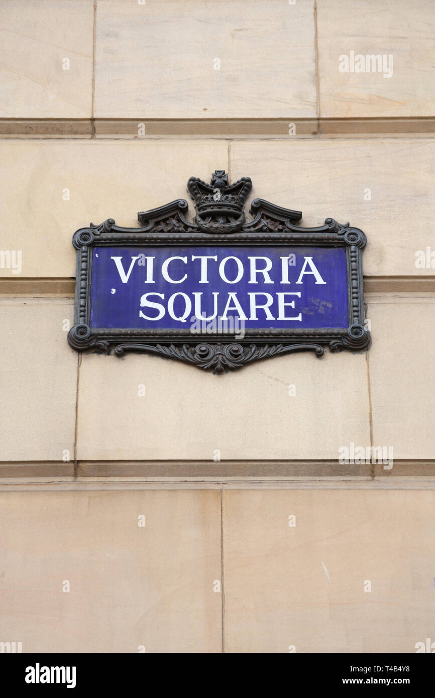 Birmingham - Victoria Square sign. West Midlands, England. Stock Photo