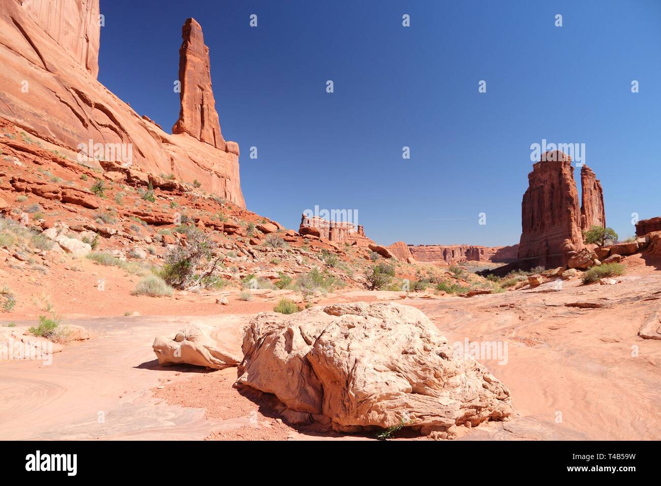 Arches National Park in Utah, USA. Park Avenue trail. Stock Photo