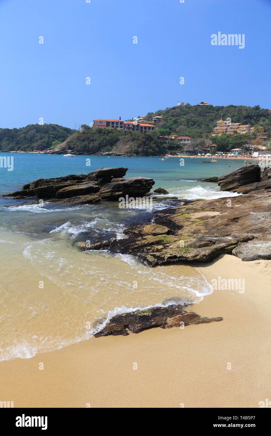 Beach in Brazil - Joao Fernando beach in Buzios (state of Rio de Janeiro). Stock Photo