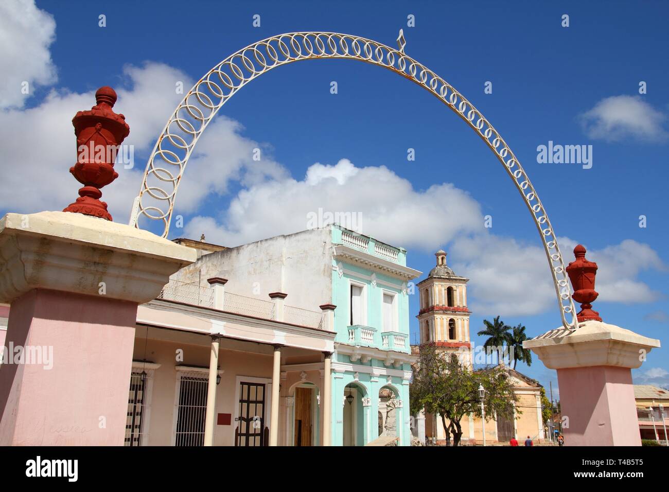 Remedios, Cuba - main square with old architecture Stock Photo
