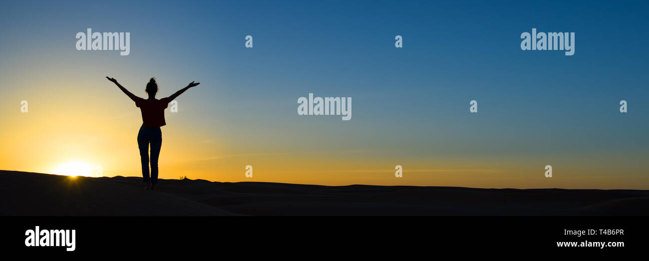 Woman joy silhouette hi-res stock photography and images - Alamy