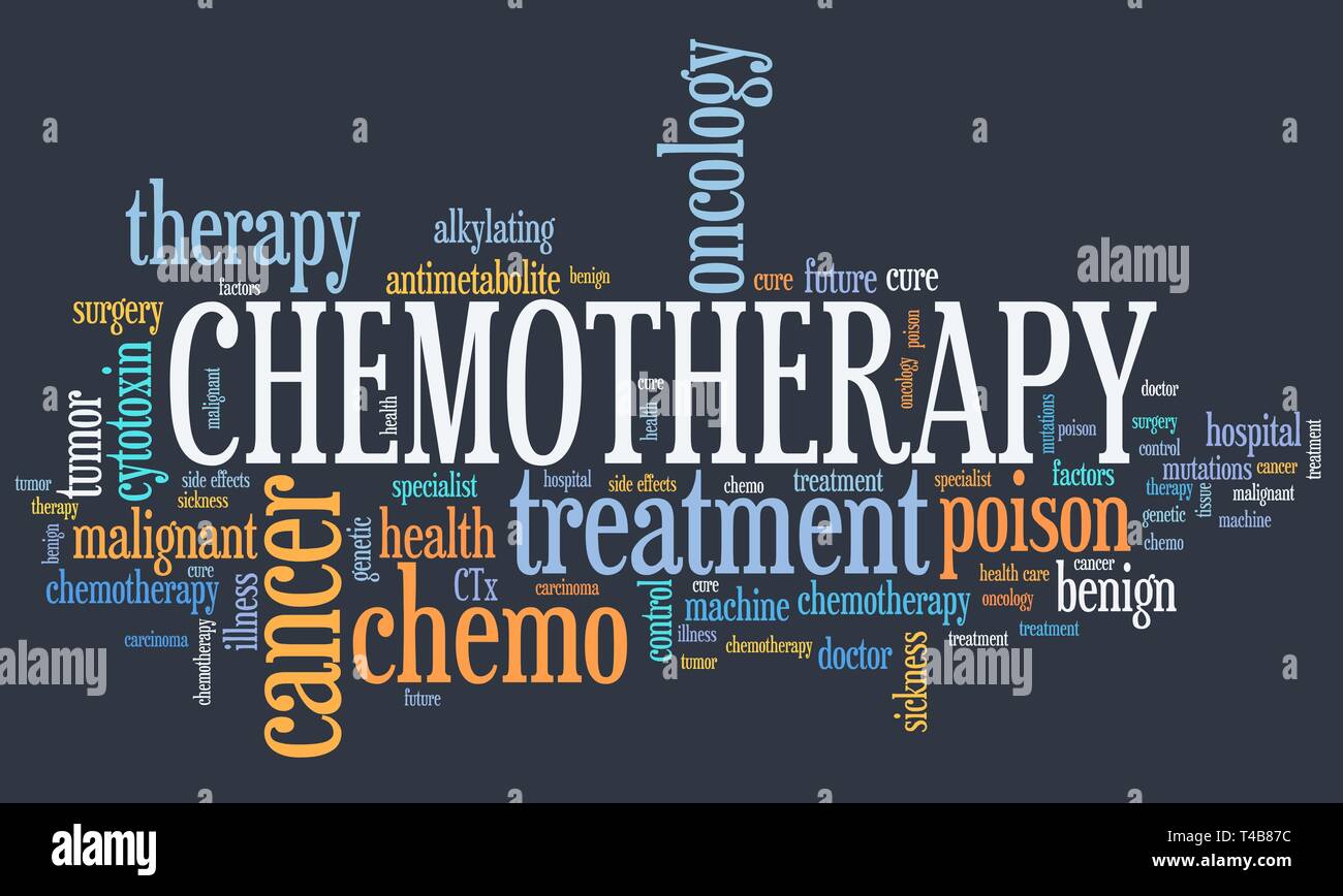 Chemo treatment concept - cancer treatment type word cloud Stock Photo ...