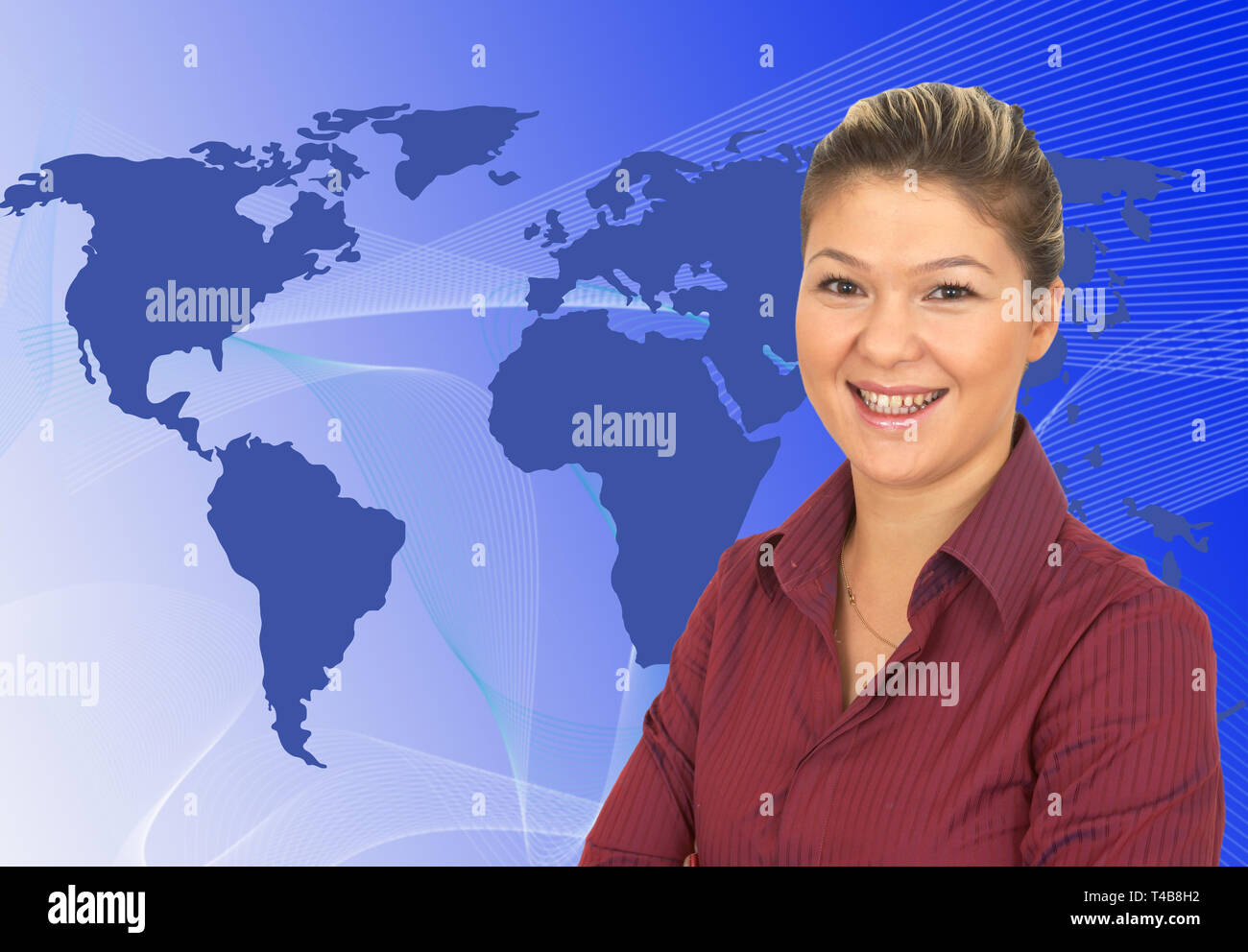 Businesswoman And World Map, Both Images Are From Photographers ...