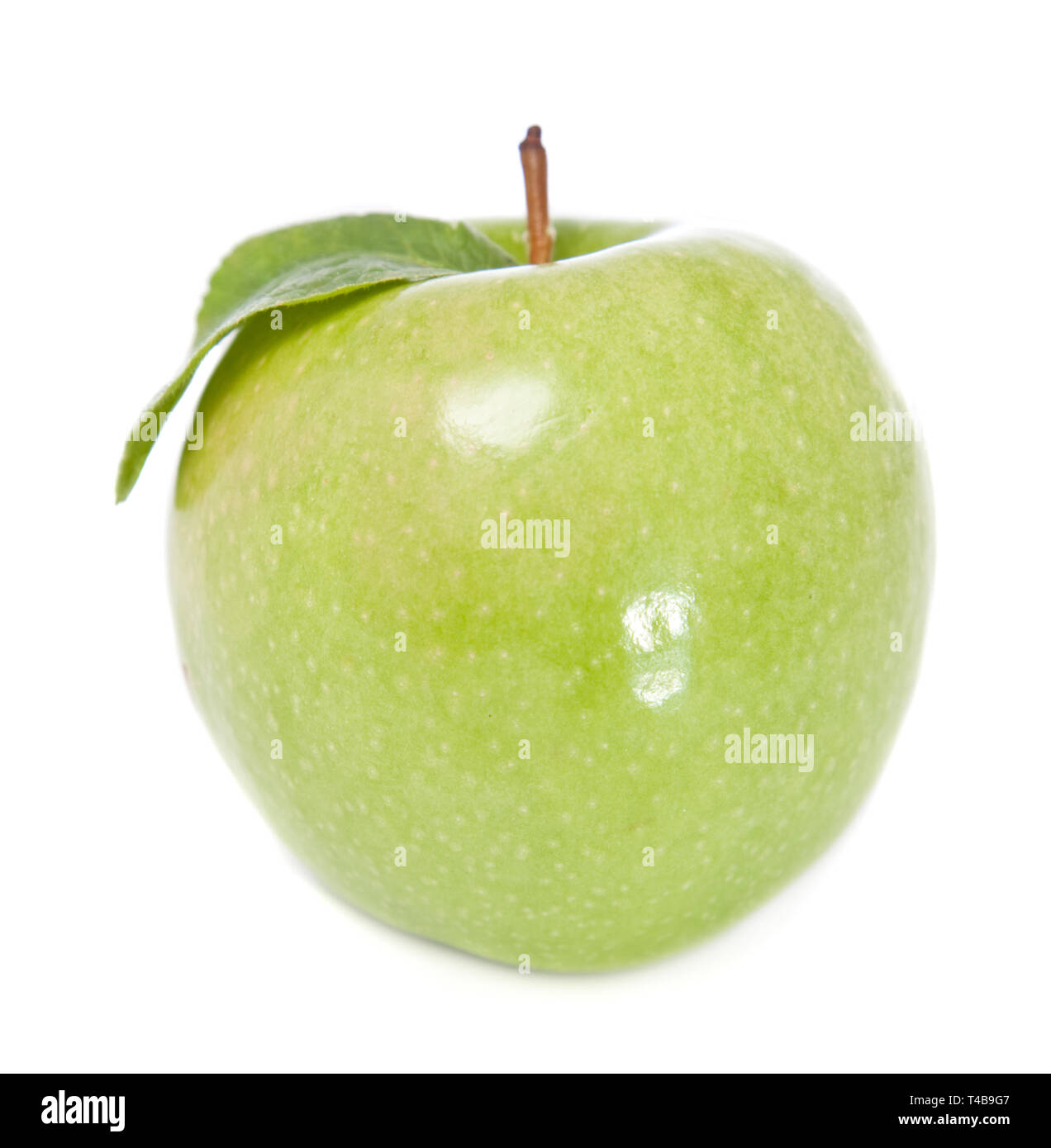 green apple fruit on white background …