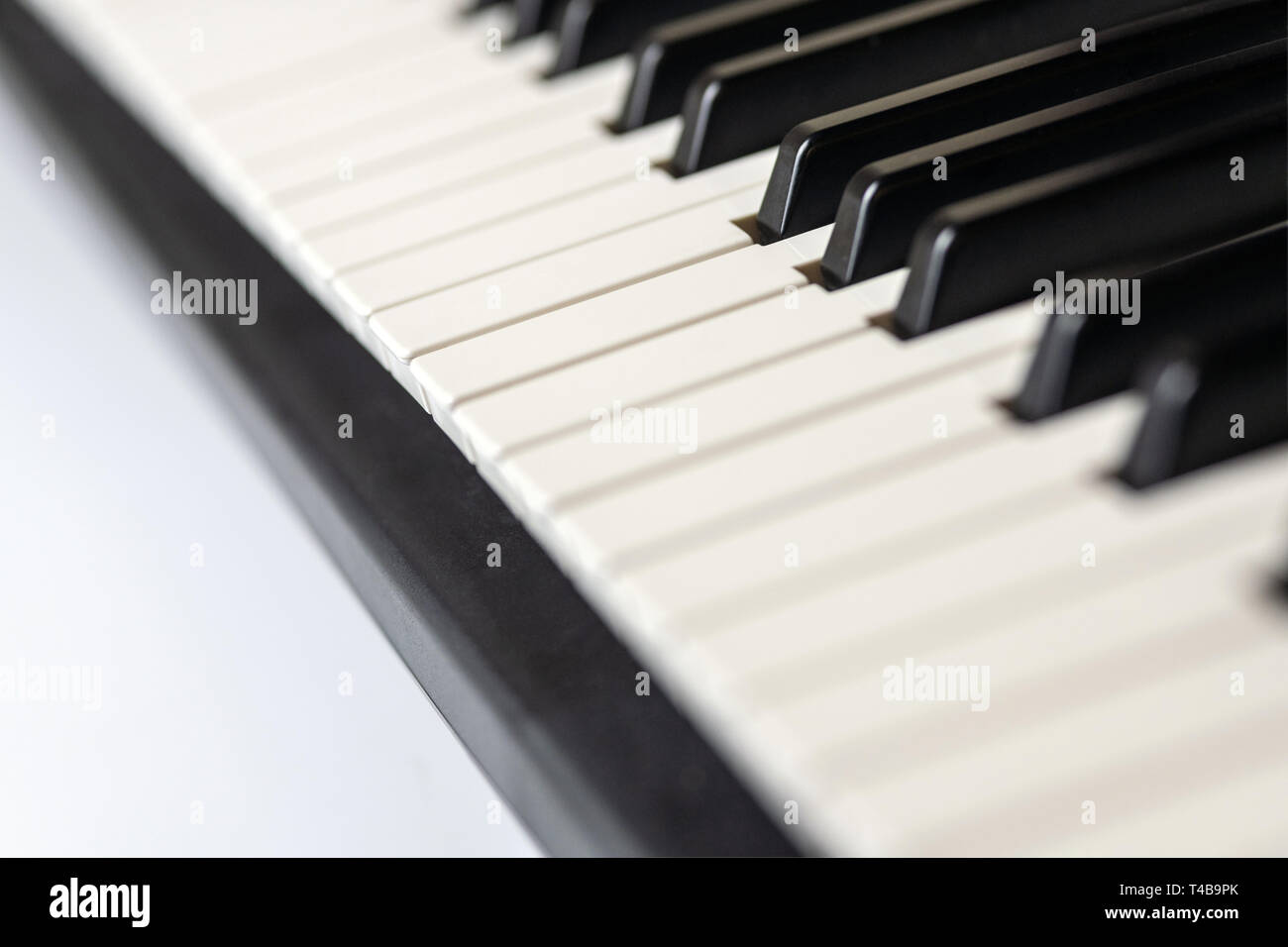 Piano keys with copy space, isolated. Piano or synthesizer keyboard