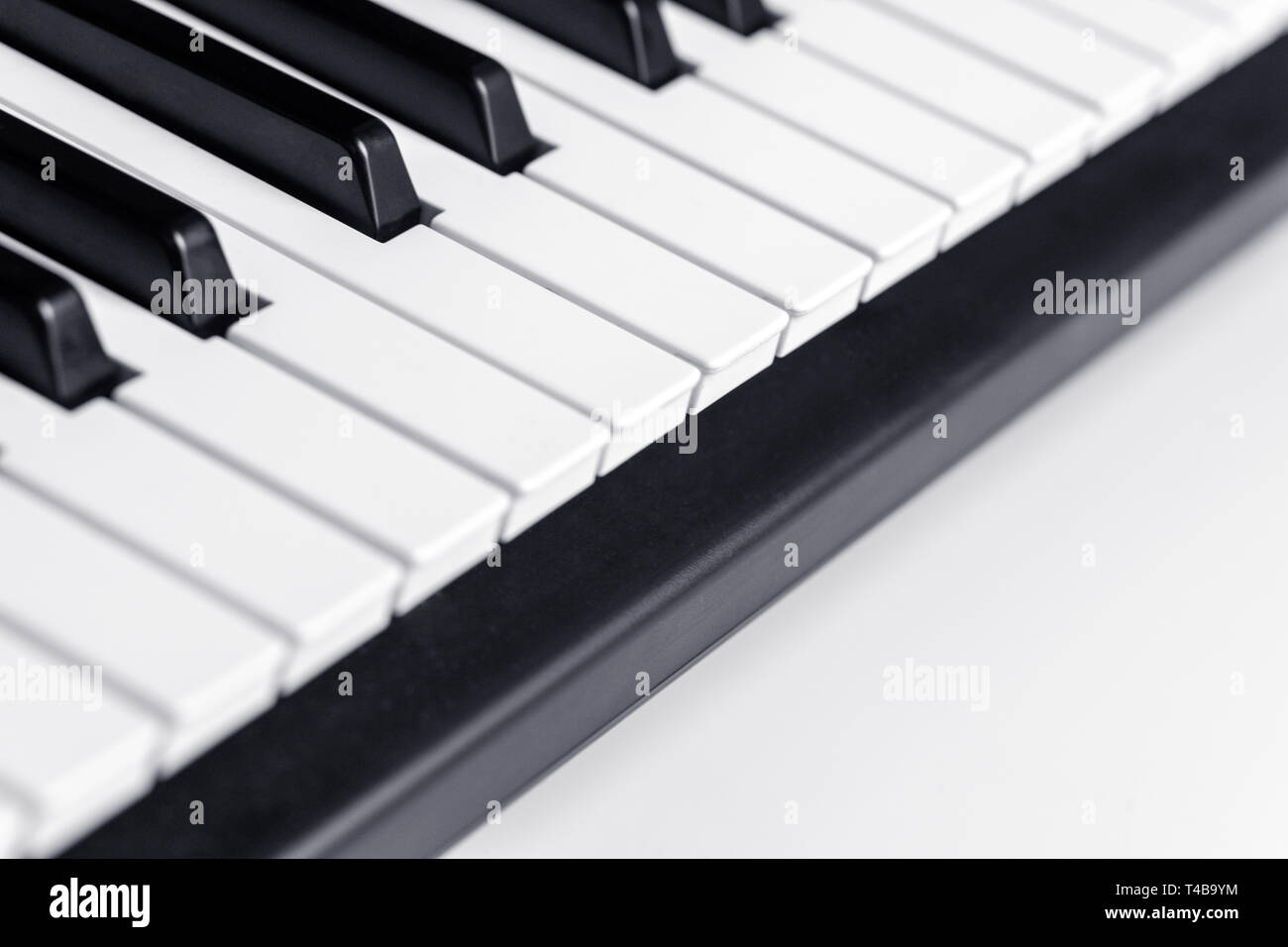Piano keys with copy space, isolated. Piano or synthesizer keyboard