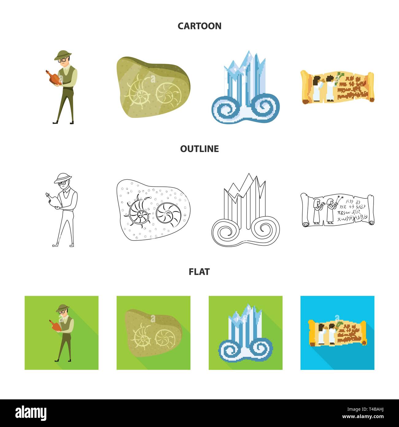 Vector design of story and items icon. Set of story and attributes ...
