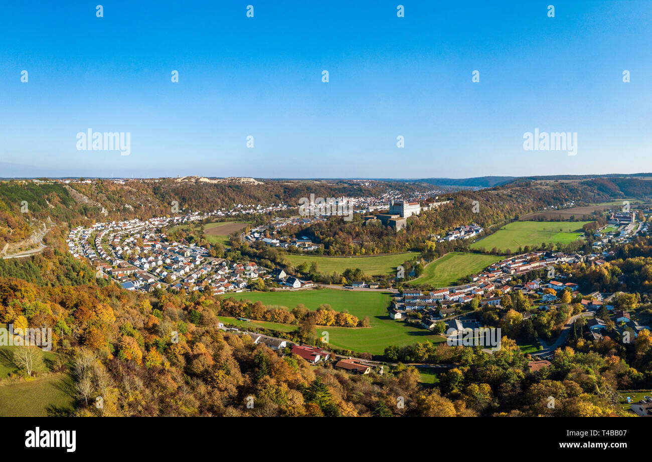 View to Altmühltal and the University and Bishop Town of Eichstätt Stock Photo