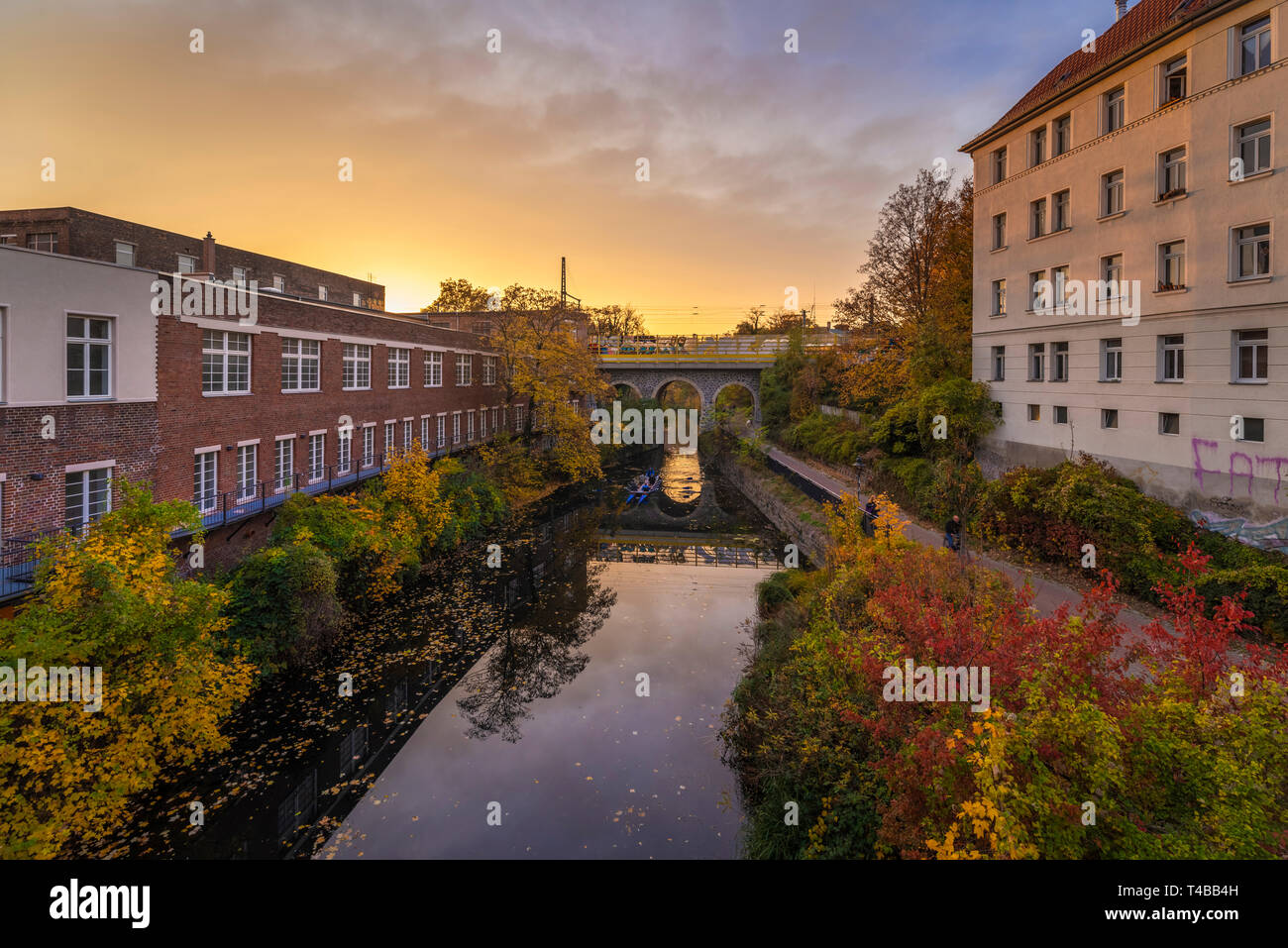 Leipzig Plagwitz, Karl-Heine-Kanal Stock Photo