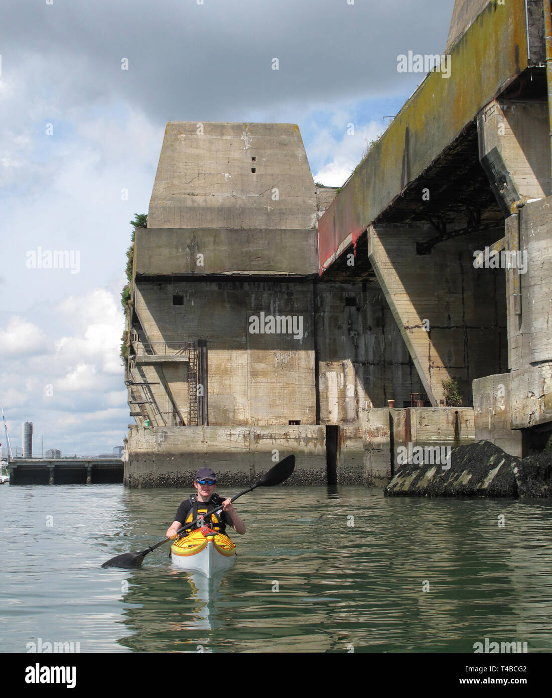 Kayaking, Lorient U-Boat pens, France Stock Photo - Alamy