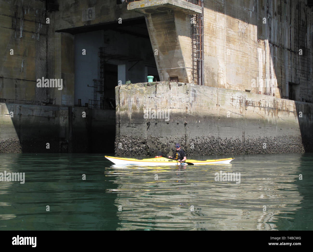 Kayaking, Lorient U-Boat pens, France Stock Photo - Alamy