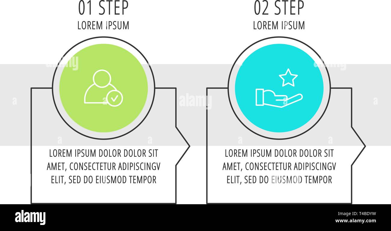 Modern vector flat illustration. Infographic circles template with two ...