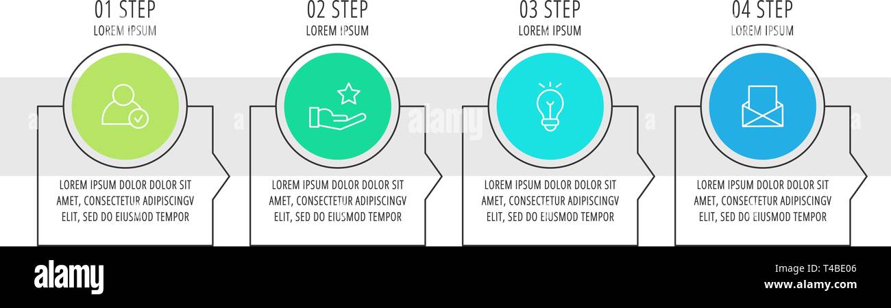 Modern vector flat illustration. Infographic circles template with four ...