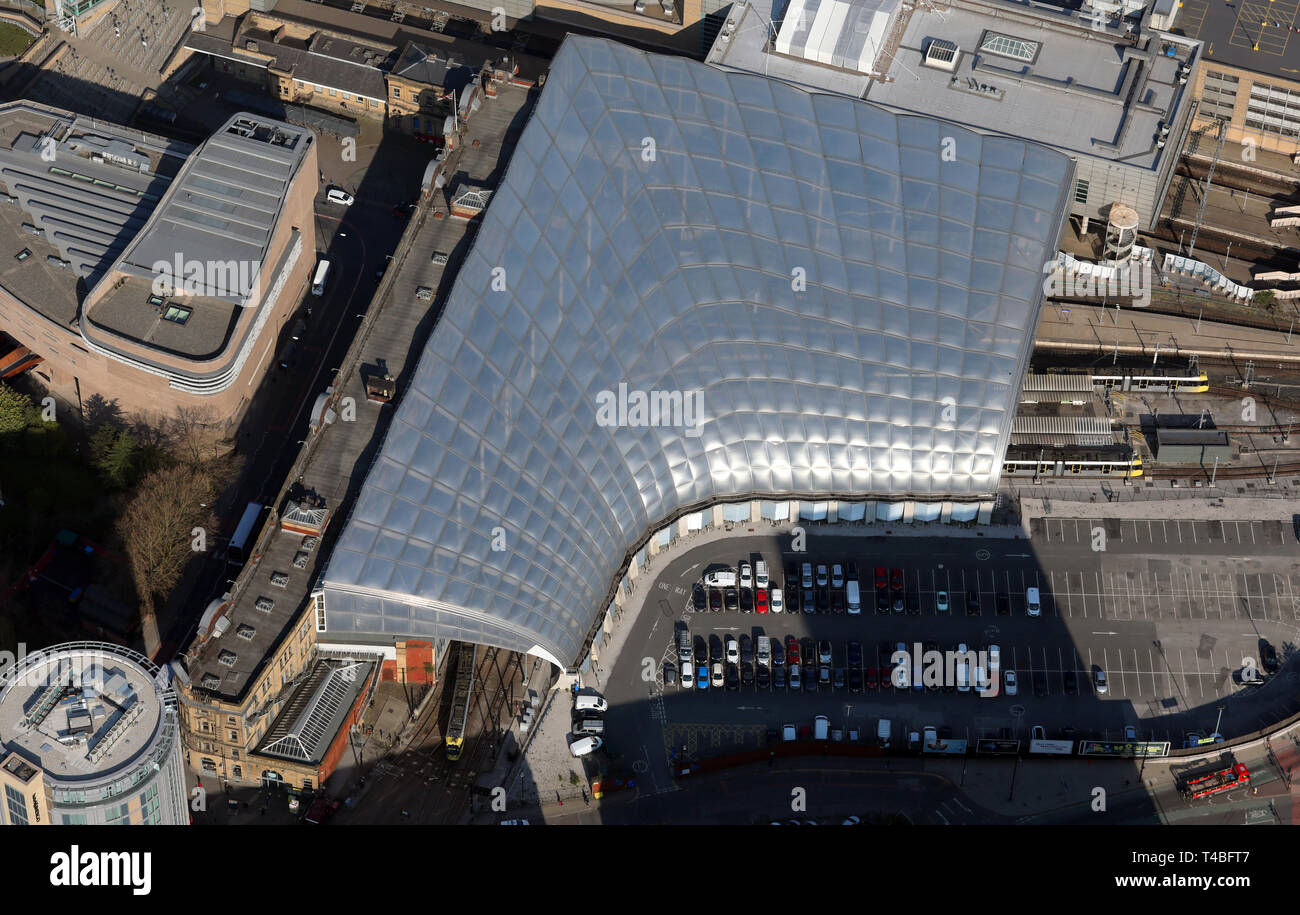 aerial view of Manchester Victoria train station Stock Photo
